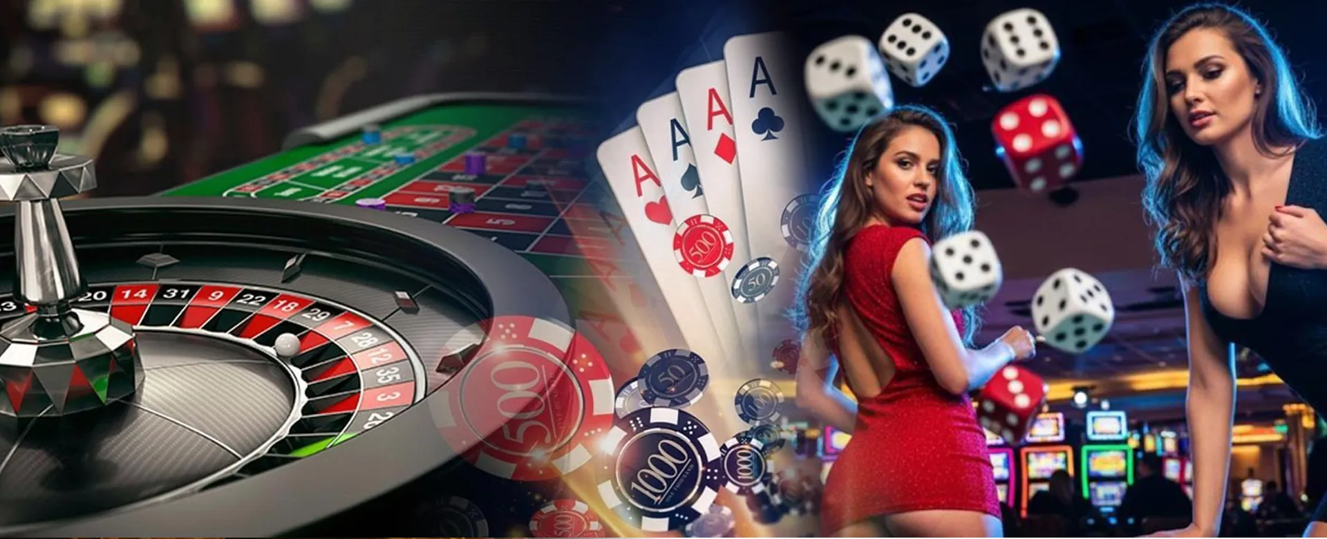 Online Poker tables with golden chips and cards, highlighting professional playtime casino experience